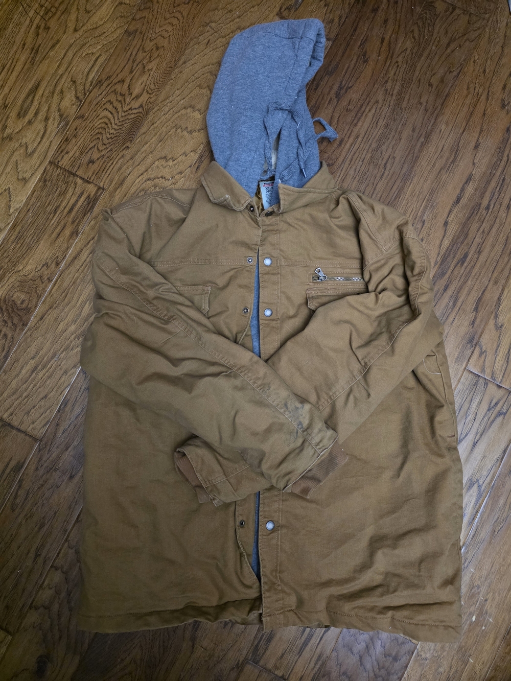Dickies Brown Work Jacket with Gray Hood